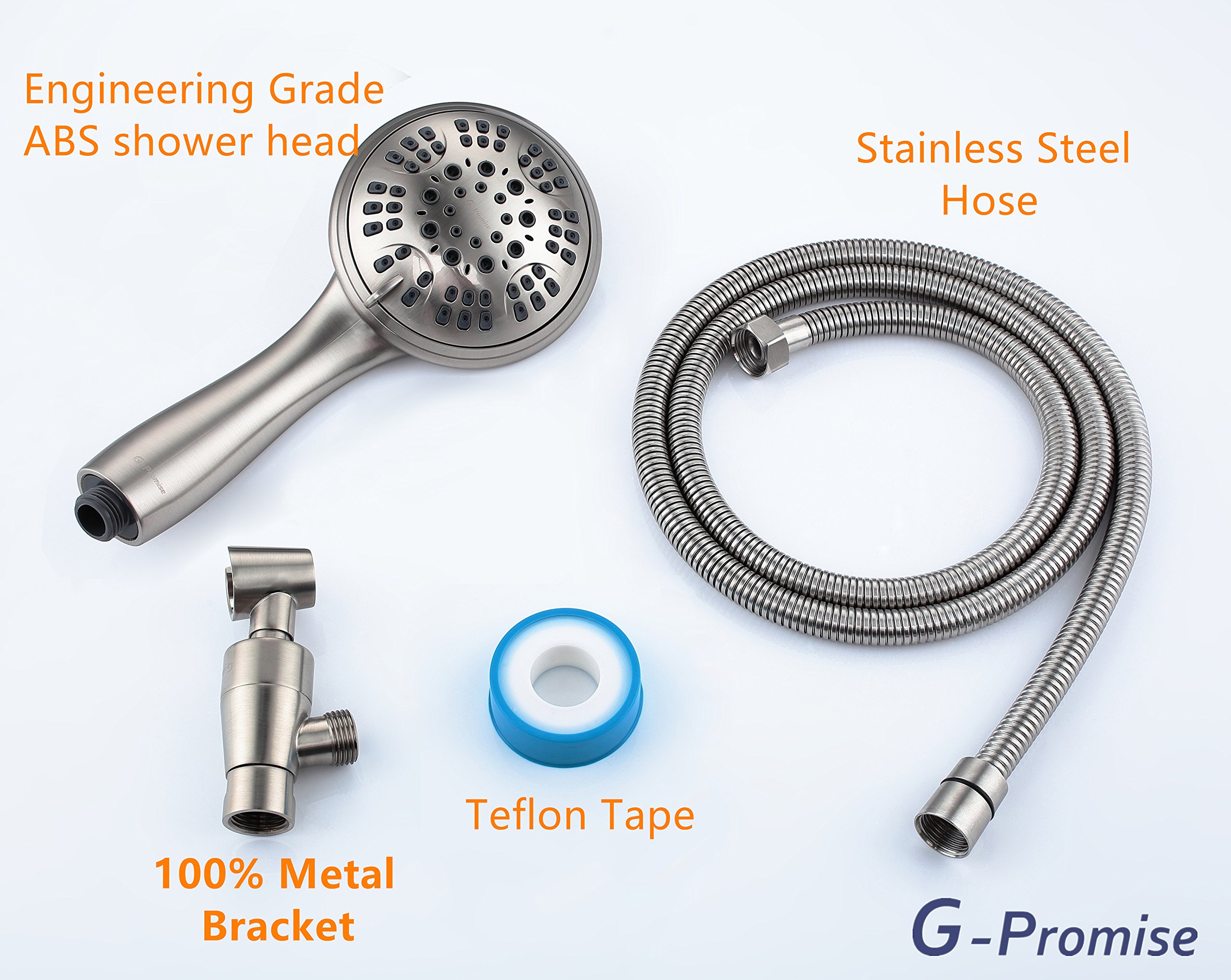 G Promise A Brushed Nickel High Pressure Shower Head Premium Spray