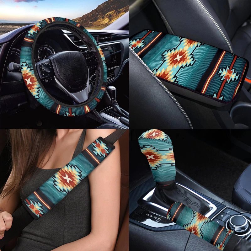 Jiueut 6 Pcs Navajo Design Car Accessories Include Southwest Tribal