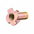 Uxcell M6x20mm T-nuts 4 Pronged Tee Nut Carbon Steel Threaded Inserts For Wood 24pcs