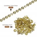 Uxcell 5pcs Upholstery Tacks Strips 1meter Flower Decorative Nail Trims For Sofa Headboard Chair Furniture With Nails 11mm Gold