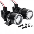 Astra Depot 2x 55w H3 Projector Glass Lens Driving Fog Lamp Light Halogen Bulb Bracket Kit