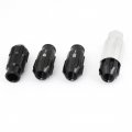 Uxcell 5 Pcs Aluminum Alloy Locking Hex Open End Lug Nuts M12 X 1 Black Silver Tone For Car