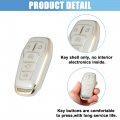 X Autohaux Tpu Car Remote Key Fob Case Cover With Chain 5 Button Full Protector Ford Fusion 2013-2016 For F150 2015-2017 White