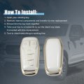 X Autohaux Tpu Car Remote Key Fob Case Cover With Chain 5 Button Full Protector Ford Fusion 2013-2016 For F150 2015-2017 White