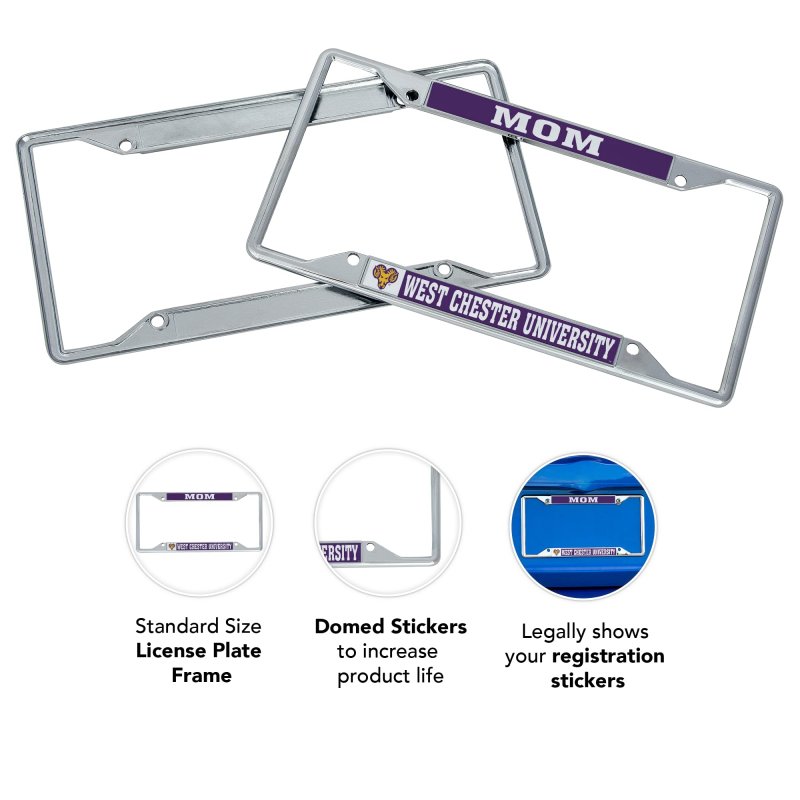 Desert Cactus West Chester University Metal License Plate Frame For Front Or Back Of Car Officially Licensed Mom