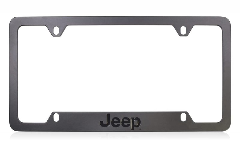 Jeep License Plate Frame Blacked Out Metal Engraved