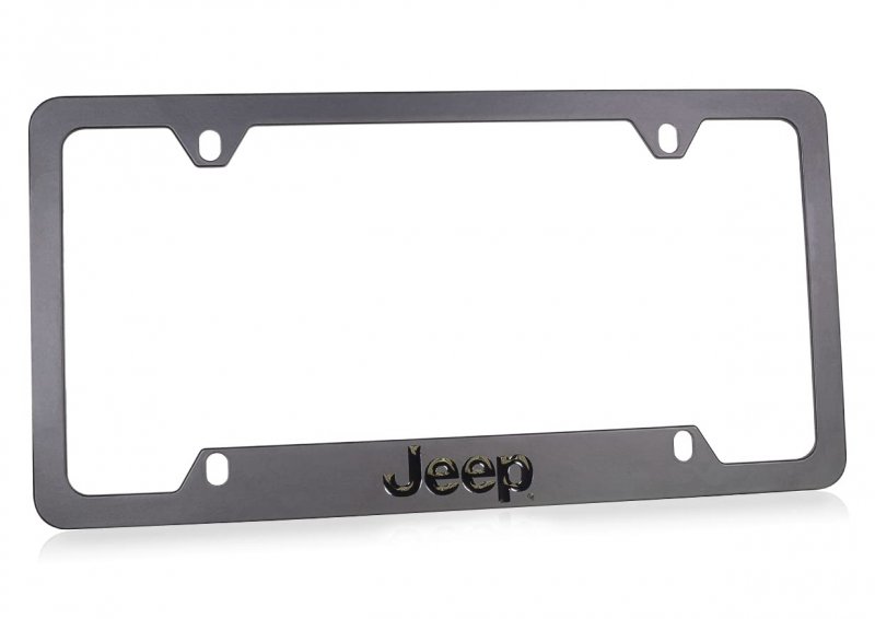 Jeep License Plate Frame Blacked Out Metal Engraved