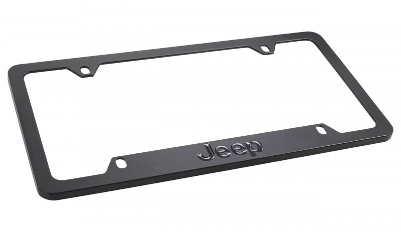 Jeep License Plate Frame Blacked Out Metal Engraved