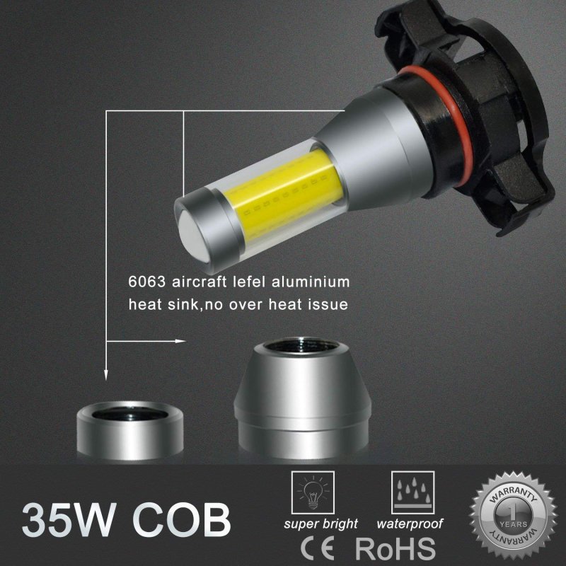 Alla Lighting Xtreme Super Bright Led 5201 5202 Fog Light Bulbs High Power Cob Universal Ps19w 12085 5201 Bulb Lights Drl Lamp