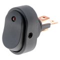Illuminated Rocker Switch Black Plastic Housing 30a Amperage Single Pole Universal Fit For Cars Model Alx-pau-mm-84840-cl360a50 
