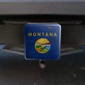 Rustic Montana State Flag Distressed Usa Tow Trailer Hitch Cover Plug Insert