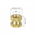 Uxcell Knurled Insert Nuts 200pcs M2 X 3mm Length 3 2mm Od Female Thread Brass Threaded Embedment Nut For 3d Printer