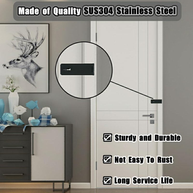 Alise Hasp Lock Door Hinge Padlock Black Clasp Latch Hinges For Doors 5 Inch Sus 304 Stainless Steel Chest Latches Ms700b-5c