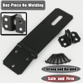 Alise Hasp Lock Door Hinge Padlock Black Clasp Latch Hinges For Doors 5 Inch Sus 304 Stainless Steel Chest Latches Ms700b-5c