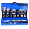 Tap And Die Set 32pcs Metric Screw Thread Dies Taps Wrench Kit Hardened Steel Essential Threading Tapping Rethreading 