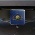 Rustic Pennsylvania State Flag Distressed Usa Tow Trailer Hitch Cover Plug Insert