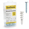 Qualihome Small Mini N 6 Plastic Self-drilling Drywall Anchors With Screws Kit 50 Pack