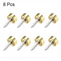 Uxcell Mirror Screws Decorative Cap Fasteners Cover Nails Electroplated Golden Silver 12mm 0 47 Brass 8pcs