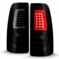 Amerilite For 1999-2006 Gmc Sierra 99-02 Chevy Silverado Pick Up Truck Dark Black C-type Led Tube Tail Lights Brake Lamp Set