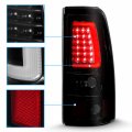 Amerilite For 1999-2006 Gmc Sierra 99-02 Chevy Silverado Pick Up Truck Dark Black C-type Led Tube Tail Lights Brake Lamp Set