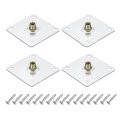 4pcs M8 Brad Hole T Nut 70mm 2 8inch Square Base Weld Nuts Flange Insert Female Thread With Mounting Screws For Wood Furniture 