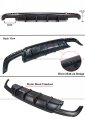Primer Matte Black Shark Fin Rectangle Exhaust Opening Replacement Rear Bumper Diffuser Compatible For 2015-2022 Chrysler 300