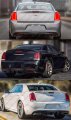 Primer Matte Black Shark Fin Rectangle Exhaust Opening Replacement Rear Bumper Diffuser Compatible For 2015-2022 Chrysler 300