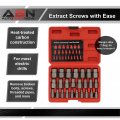 Abn Screw Extractor Set 25pc Stripped Remover Damaged Bolt Extraction Kit For Broken Screws Bolts Studs