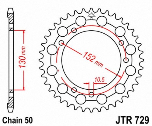 Jt Sprockets Jtr729 46 46t Steel Rear Sprocket