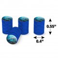 Coral Reef Dolphin And Sea Turtle Valve Stem Caps For Tire Rim Wheel Aluminum Blue