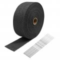 2 X 50 Exhaust Heat Wrap Roll Fiberglass For Motorcycle Manifold Header Pipe Tape Black Will Lose Color 