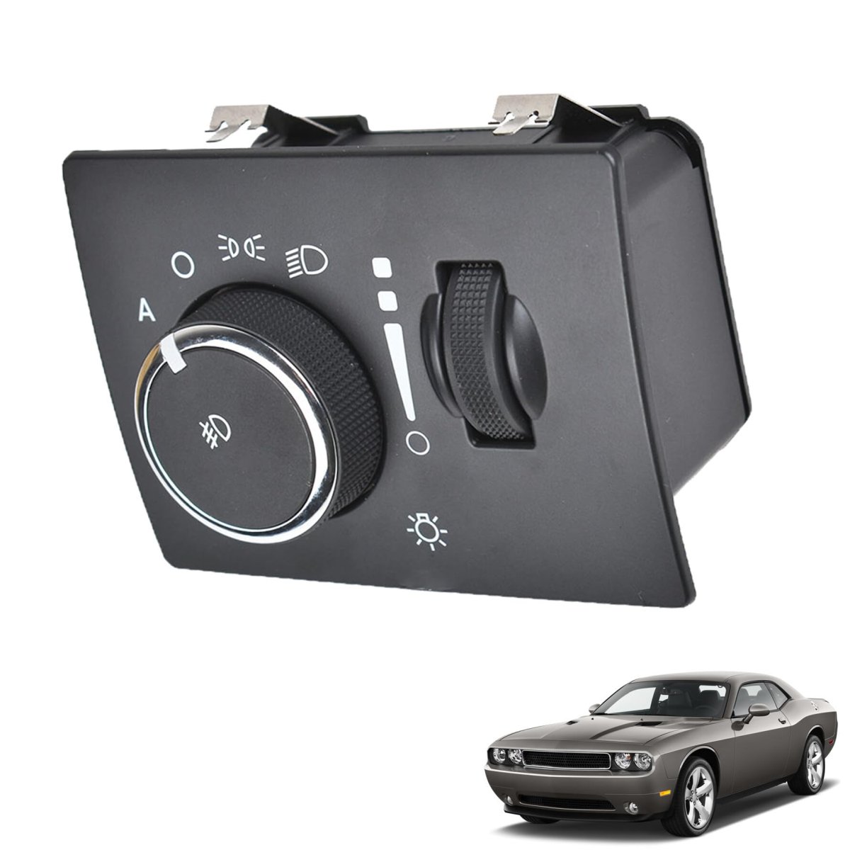Automobile Master Power Headlamp Control Switch With Fog Lamp For 2010 2011 300 And 2014 Challenger 68189148aa Black Plastic