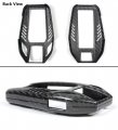 Premium Black Carbon Fiber Case Cover Compatible For 2017-2019 Bmw Touchscreen Display Key Fob Remote
