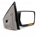Tow Mirror Passenger Side For 2007-2014d For F150 Pickup Truck Power Adjusted Heated Turn Signal Light Black Housing Manual 