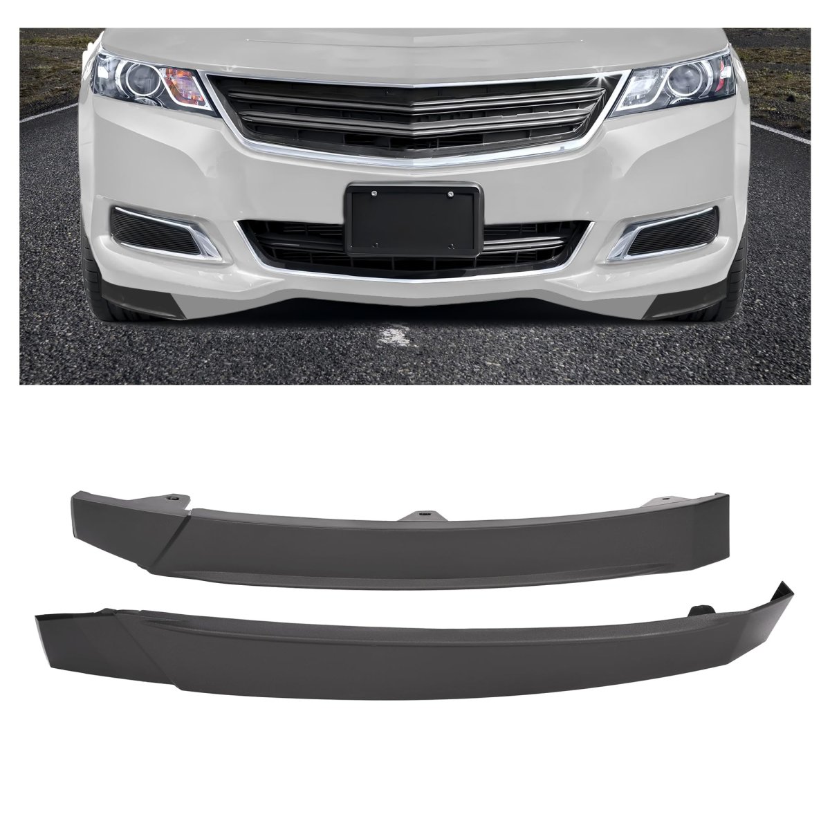 Front Bumper Valance Deflector For 2014 2020 Chevy Chevrolet Impala Driver And Passenger Side Pair Black Pp Plastic Go-4376