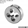 Burkit 3 8 -16 Unc Round Threading Die X 16 Machine Thread Left Hand