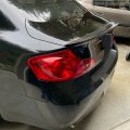 Ecotric Rear Trunk Spoiler Compatible With 2007-2015 Infiniti G35 G25 G37 Q40 4 Door Sedan Model Wing Lip Body Kit Carbon Fiber