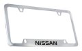 Nissan Wordmark Chrome Plated Metal License Plate Frame Holder 4 Hole 