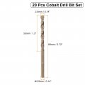 Uxcell 20pcs Cobalt Drill Bit 0 14 3 5mm Drilling Dia M35 Twist Drills Hex Shank Bits For Steel Aluminum Copper Soft Alloy Wood