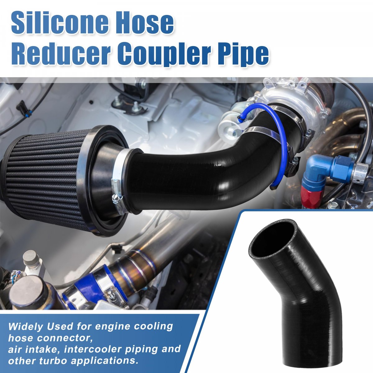 45 Degree 2 5 Inch To 3 0 Id 4ply Car Elbow Reducer Silicone Hose Coupler Intercooler Tube Intake Piping Black 63-76mm