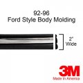1992-1996 Ford Black Chrome Side Body Trim Molding Rocker Panel Pickup Truck F150 F250 F350 Bronco 2 Wide Quarter Roll 6 Ft