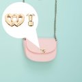 Gadpiparty 4pcs Luggage Double Heart Lock Handbag Hardware Purse Clip Clasp Replacement Antique Bag Turns Thumb Clutch Switch