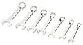 W30607 7 Piece Metric Stubby Wrench Set Full Polish Nickel Plated Chrome Vanadium Steel Sizes 10 12 13 14 15 18 19mm 