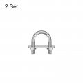 Uxcell Round U-bolts 2 Sets 20mm 0 79 Inner Width 36mm Length M6 304 Stainless Steel U Clamp Bolt With Nuts Washers And Plates