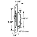 Sliding Glass Patio Door Mortise Latch With 45 Degree Keyway And Security Adaptor Plate 5-1 4 Screw Holes