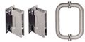 C R Laurence Gens3bn Crl Brushed Nickel Geneva Shower Pull And Hinge Set 
