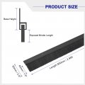 Uxcell 2pcs Door Brush Bottom Sweep H-shape Aluminum Alloy Base With 1 6-inch Pp For Home Industrial 35-inch L Black