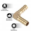 X Autohaux 3 Pcs 10mm 0 16 Brass Car Barb Hose Fitting L Shape 2 Way Connector For Joiner Air Water Fuel Gas