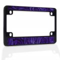Metal Insert Bike License Plate Frame Purple Rose Flower Bouquet For Wedding Weatherproof Motorcycle Accessories Black 4 Holes 