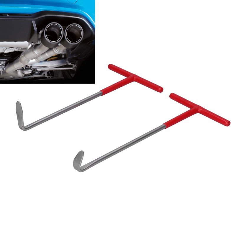 Motorcycle Exhaust Spring Puller Tool 2 Piece T Shaped Handle Hook With Rubber Coating For Dirt Bike Vehicle Brakes And Lawn
